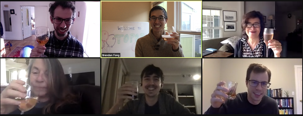 Our online celebration of the official Day 1 of Topos Institute, back in January 2021