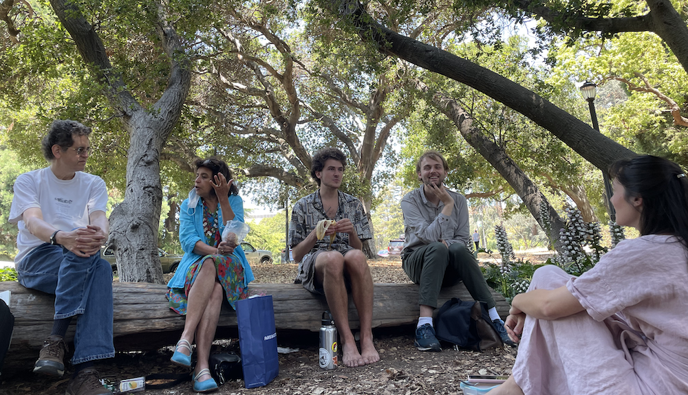 An outside picnic with some Topos people