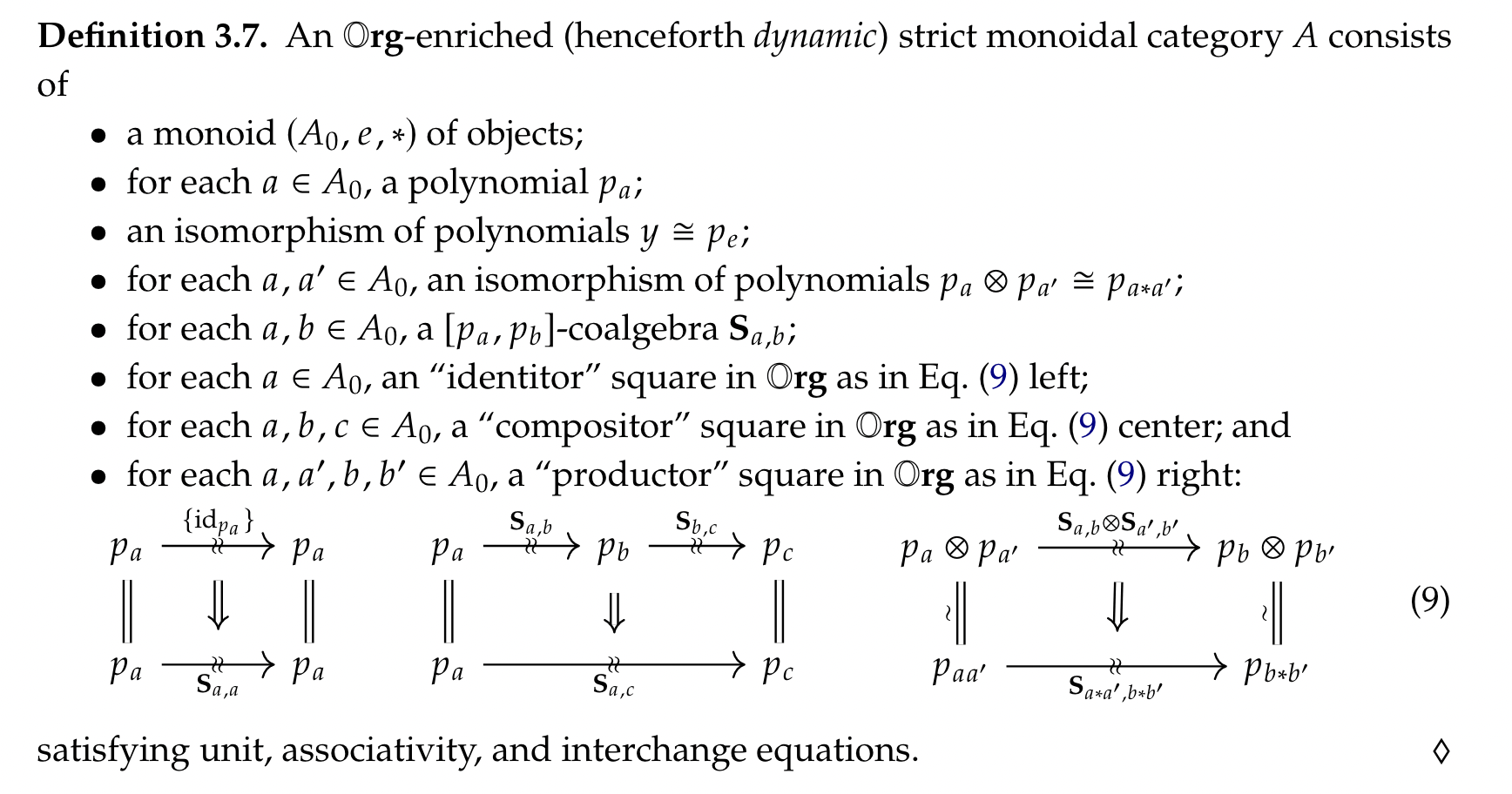 A screenshot of Definition 3.7 from (Shapiro and Spivak 2022)